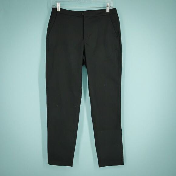 Lululemon Size 6 Black Trek Urbanite Twill Button Zip Tapered Leg Ankle Pants - Picture 1 of 5